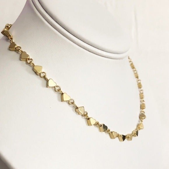 Icing Heart Statement Necklace Gold Tone - Picture 2 of 6